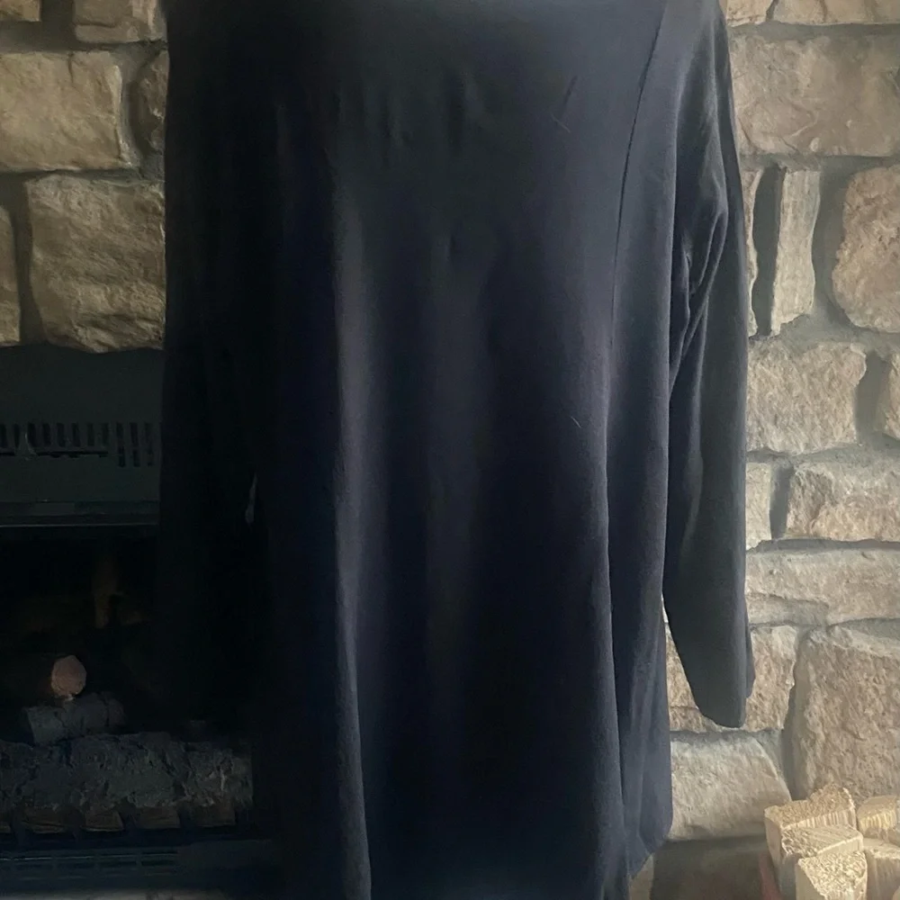 TORRID-BLACK BUTTON FRONT BLOUSE - Picture 7 of 8